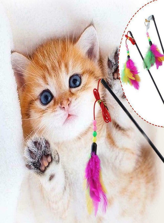 Western Era 47 cm Cat Playful Feather Toy Teaser Stick for Play and Training for Cat, Kitten, Puppy (1 Piece) (Random Color) - Image 3